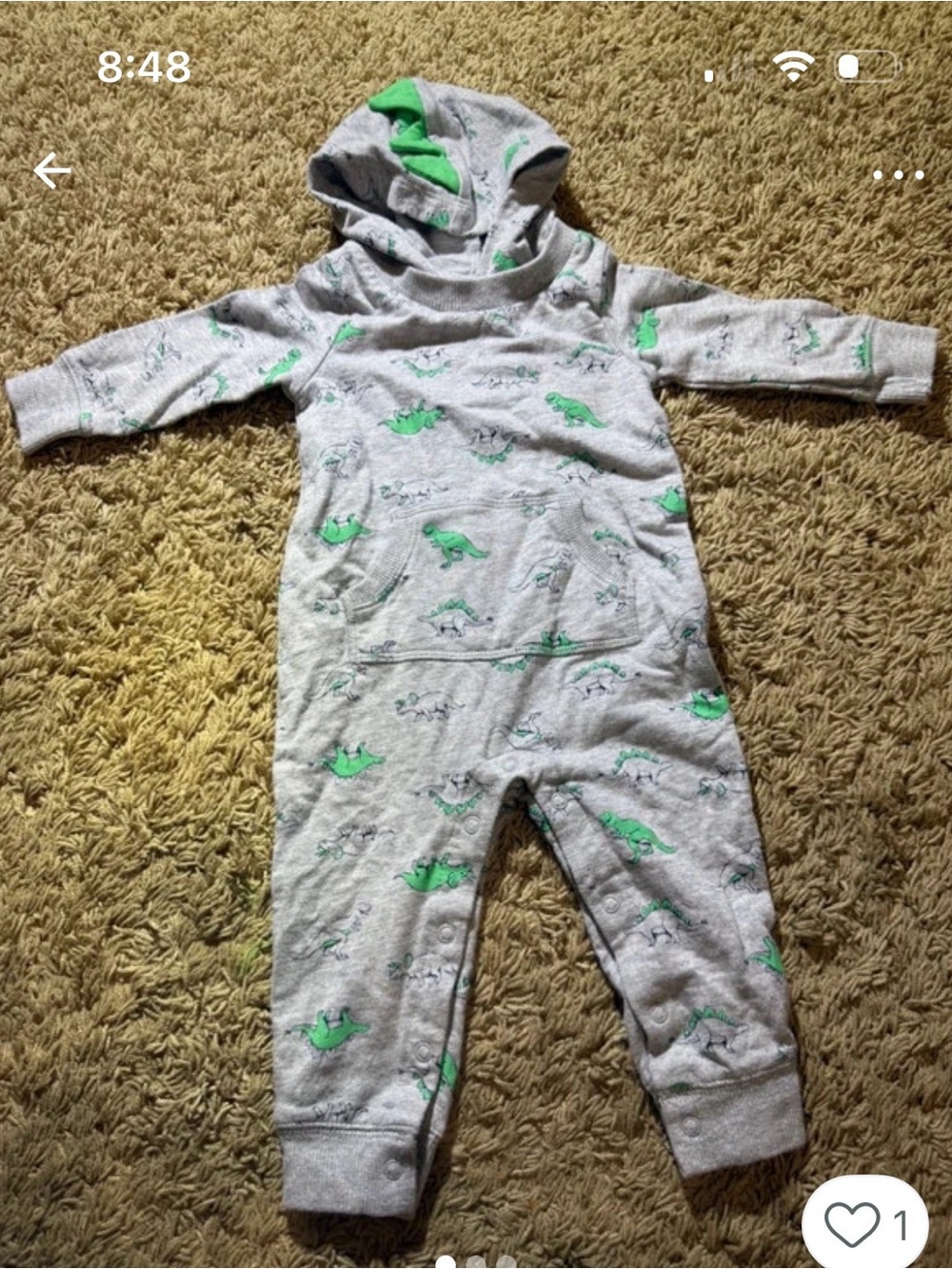 Carters 9 months Dino outfit